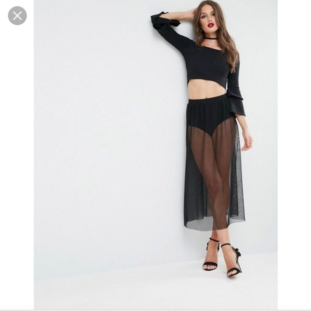 Asos Midi Sheer Skirt